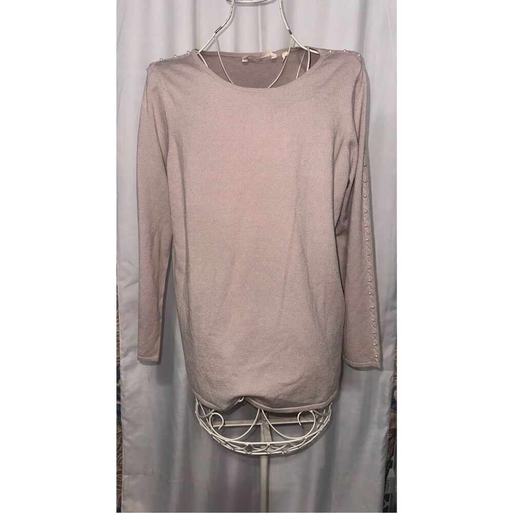 NEW WITH TAGS Soft Surroundings Women’s Medium Cordillera Sweater Top dove grey